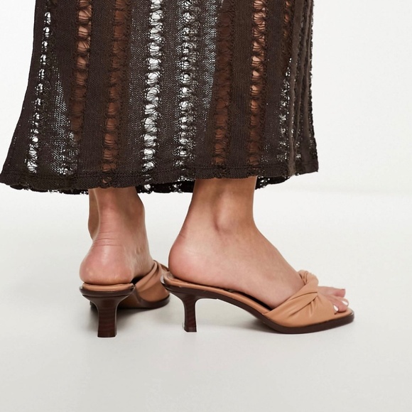Tan Twist Kitten Heels - Picture 2 of 3